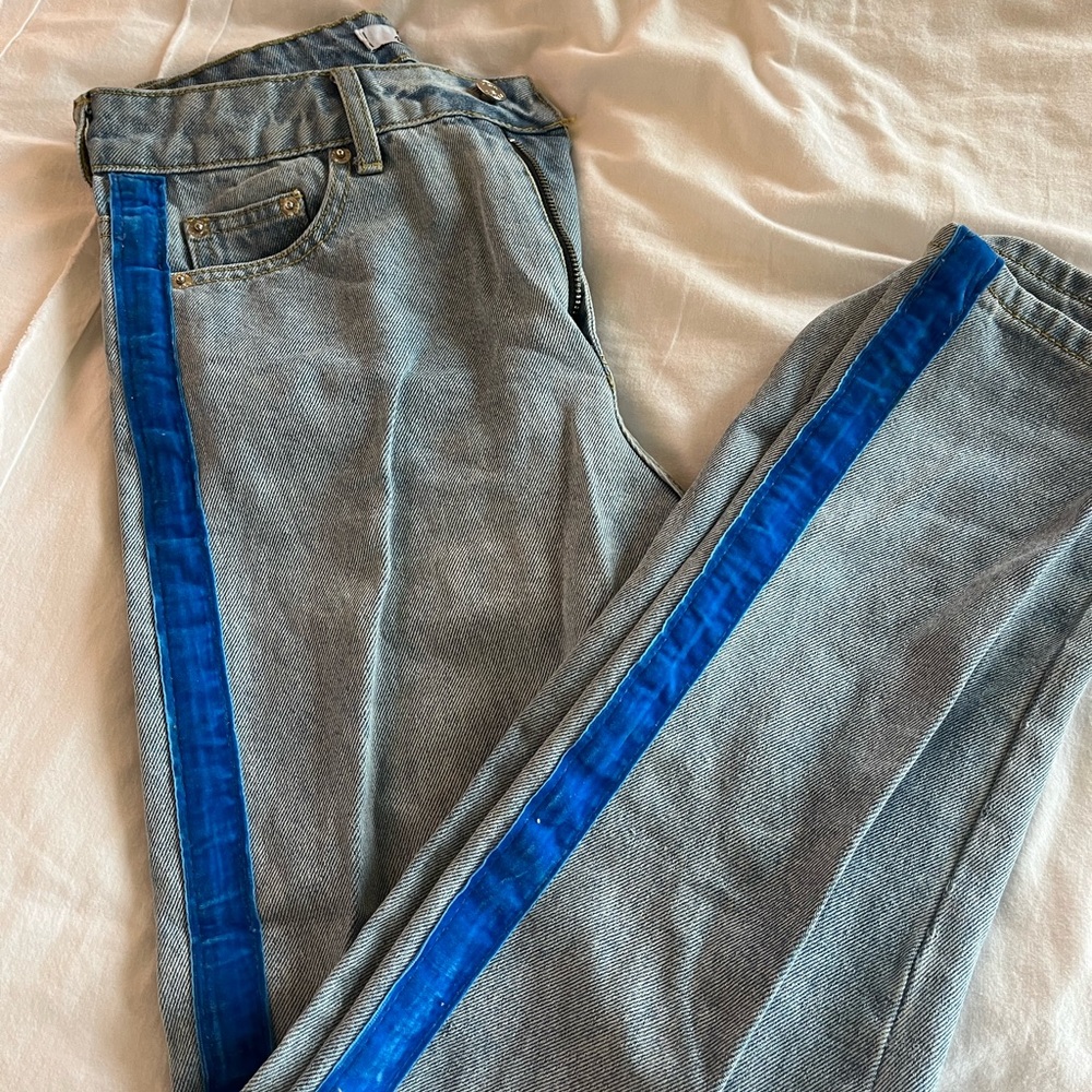 Blue Stripe Jeans